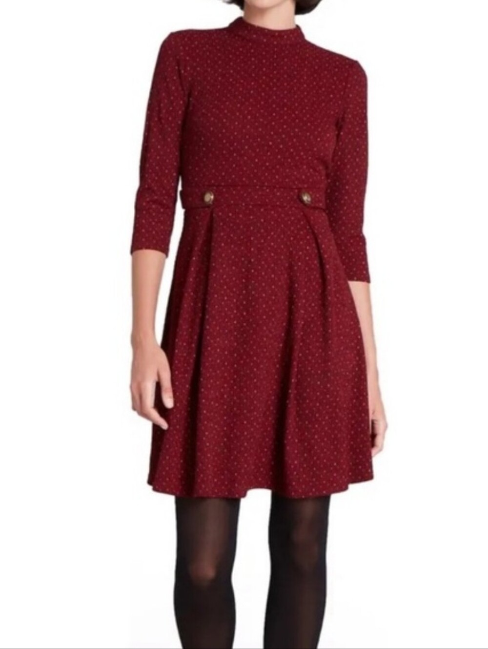 M Modcloth Confetti Party Dress Office Burgundy Mini